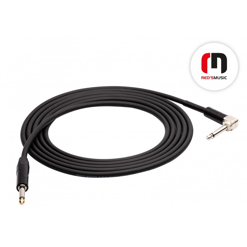 Reds Music  GC1230BX Kabel Instrumentalny - STANDARD - Jack mono / Jack mono kątowy długość 3.0 m
